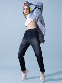 STREET 9 Women Comfort Slim Fit Mildly Distressed Light Fade Jeans