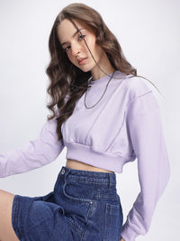 DressBerry Upturn Stitch Crop Sweatshirt