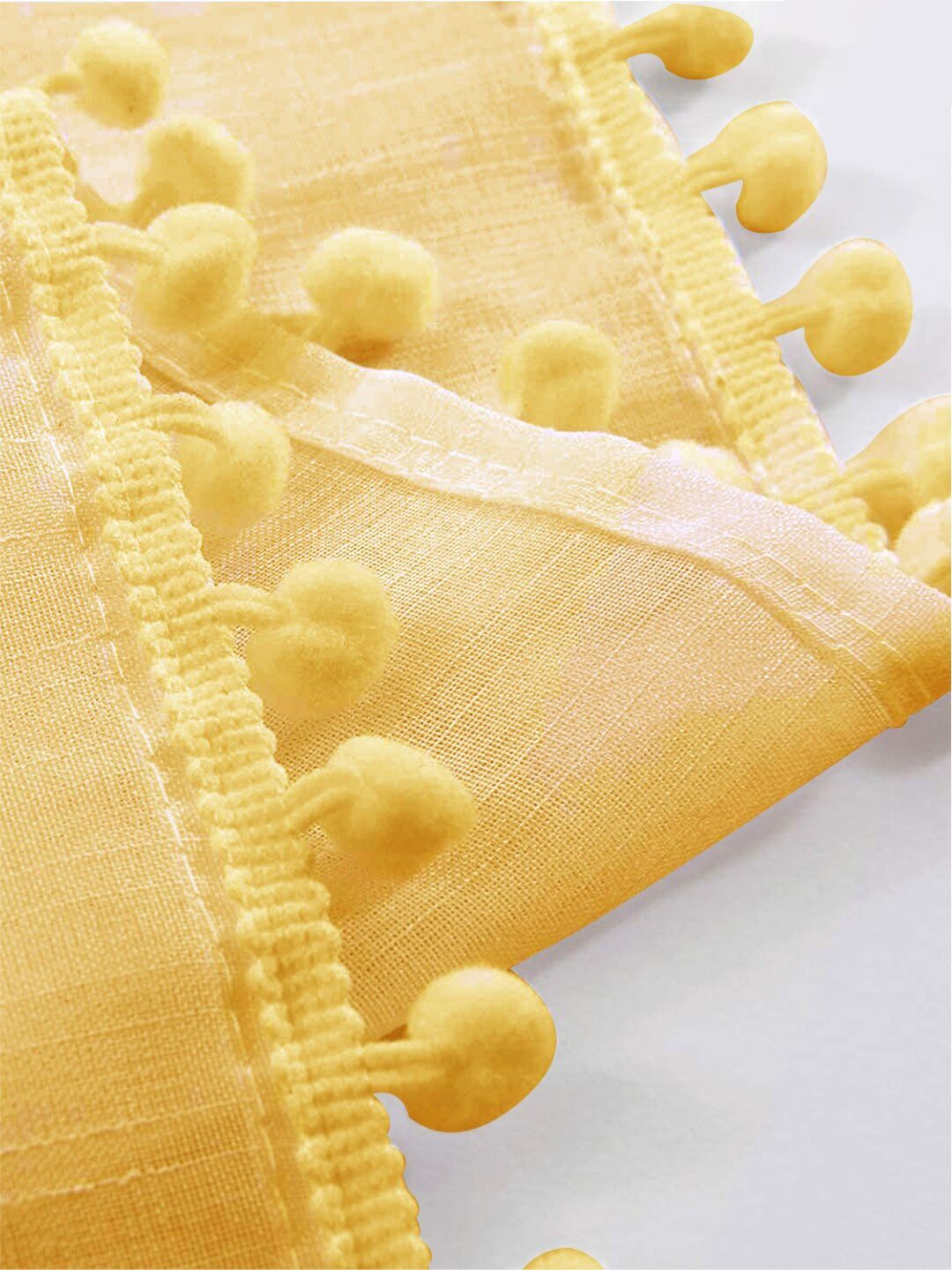 URBAN SPACE Yellow 2-Piece Sheer Window Curtains