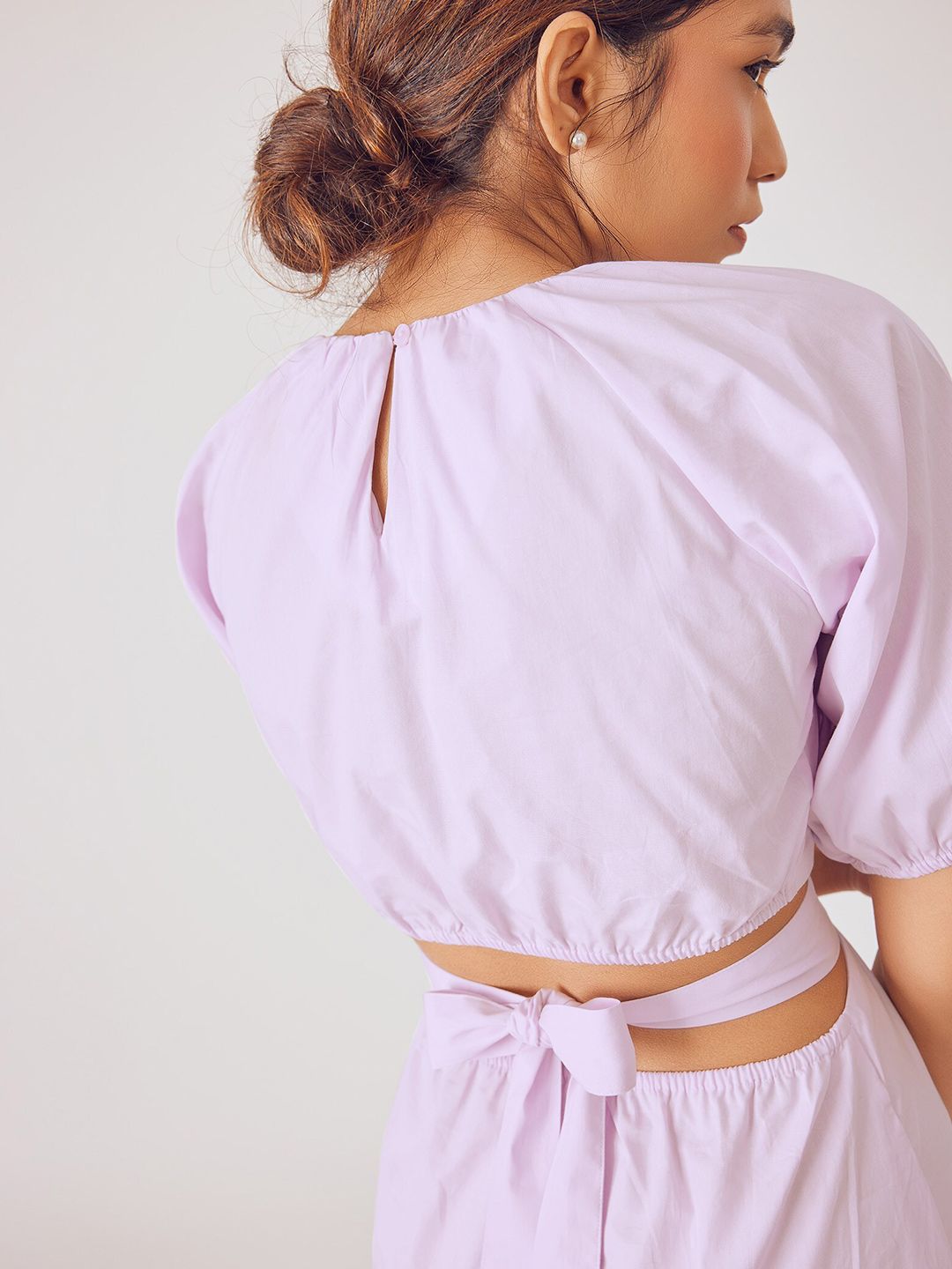 The Label Life Puff Sleeves Cut-Out Detail Dress