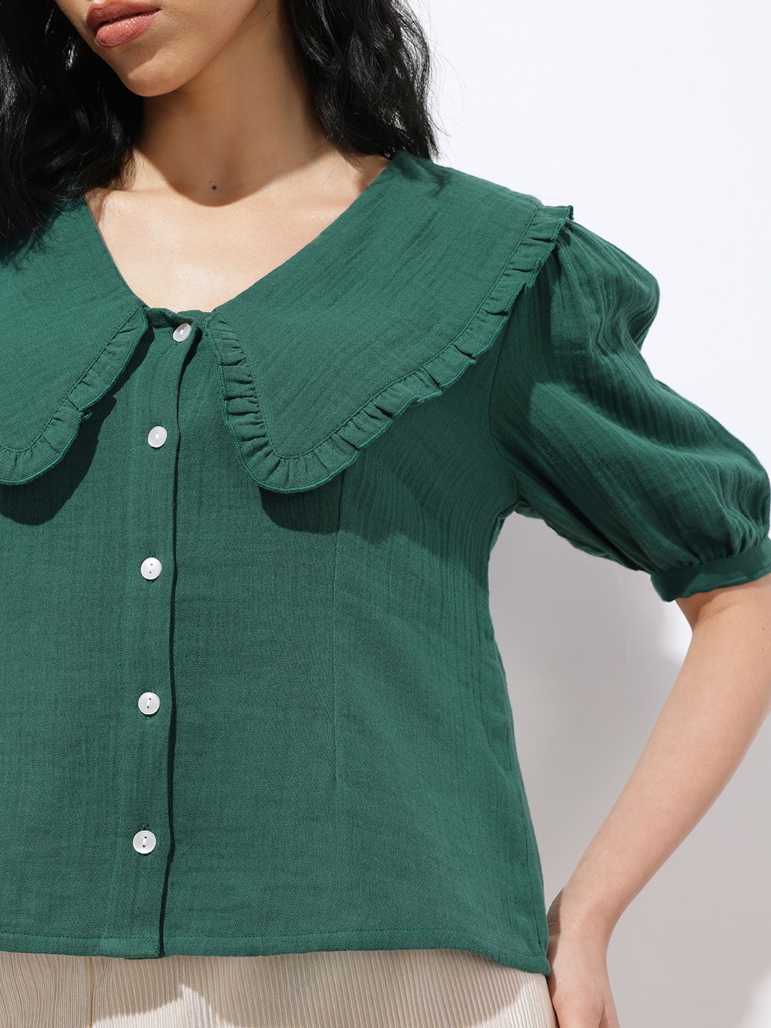 DressBerry Summer Basics Crop Shirt Style Top