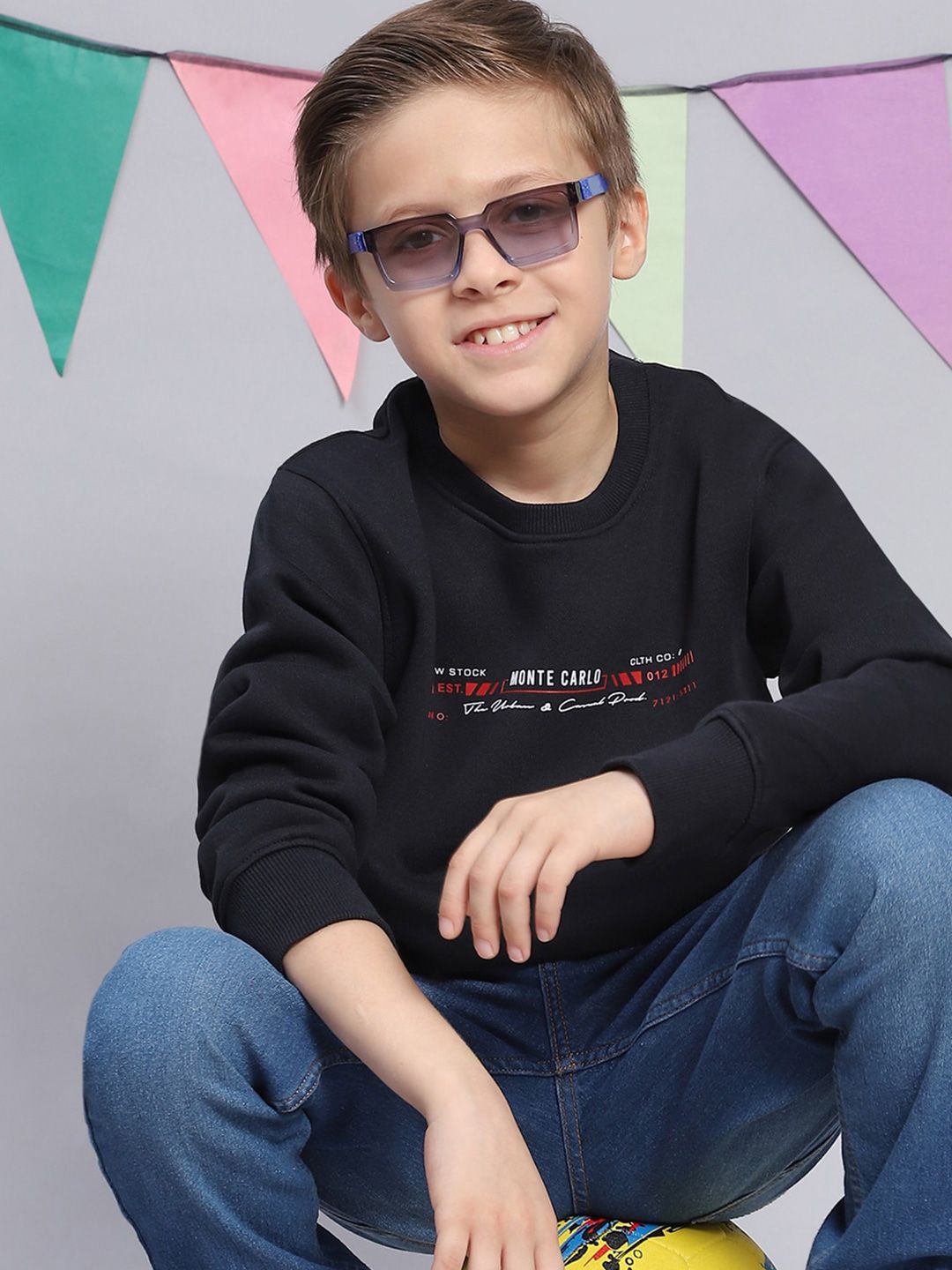 Monte Carlo Boys Typography Printed Pullover