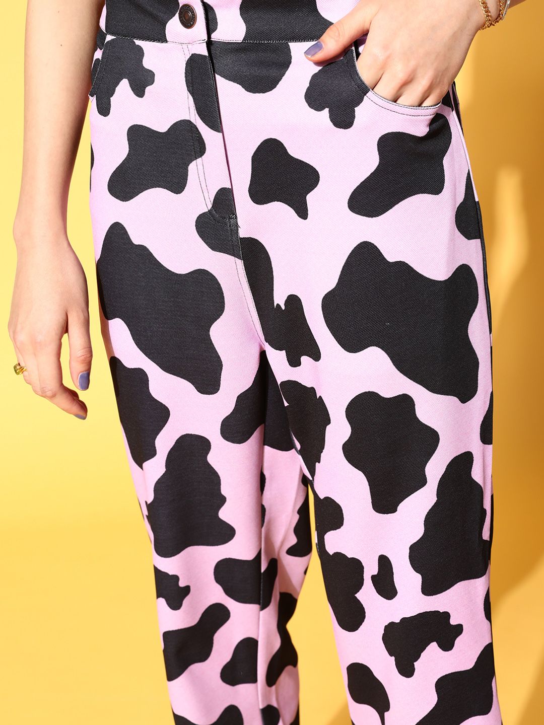 Athena Women Pretty Pink Animal Pastel Trousers