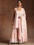 Libas Ethnic Motifs Embroidered Sequinned Pure Cotton Kurta with Sharara & Dupatta