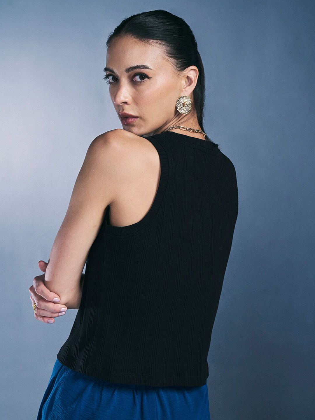 AND Striped Sleeveless Cotton Top