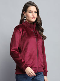 Monte Carlo Women High Neck Front-Open Sweatshirt