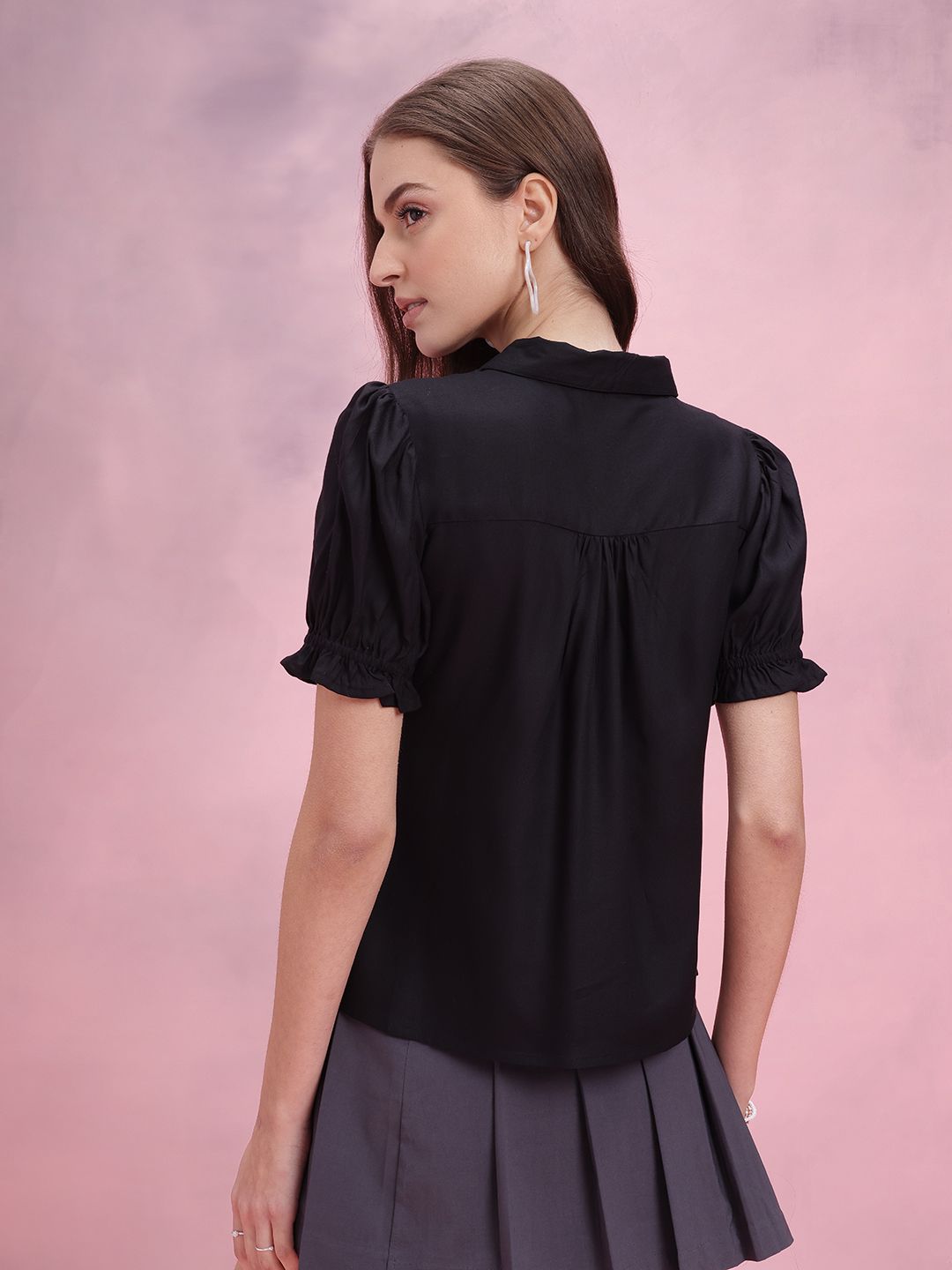 DressBerry Puff Sleeves Casual Shirt