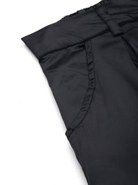 DressBerry Women Satin Finish Cargo Style Pleated Trousers