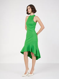 SASSAFRAS Round Neck Cotton Bodycon Midi Dress