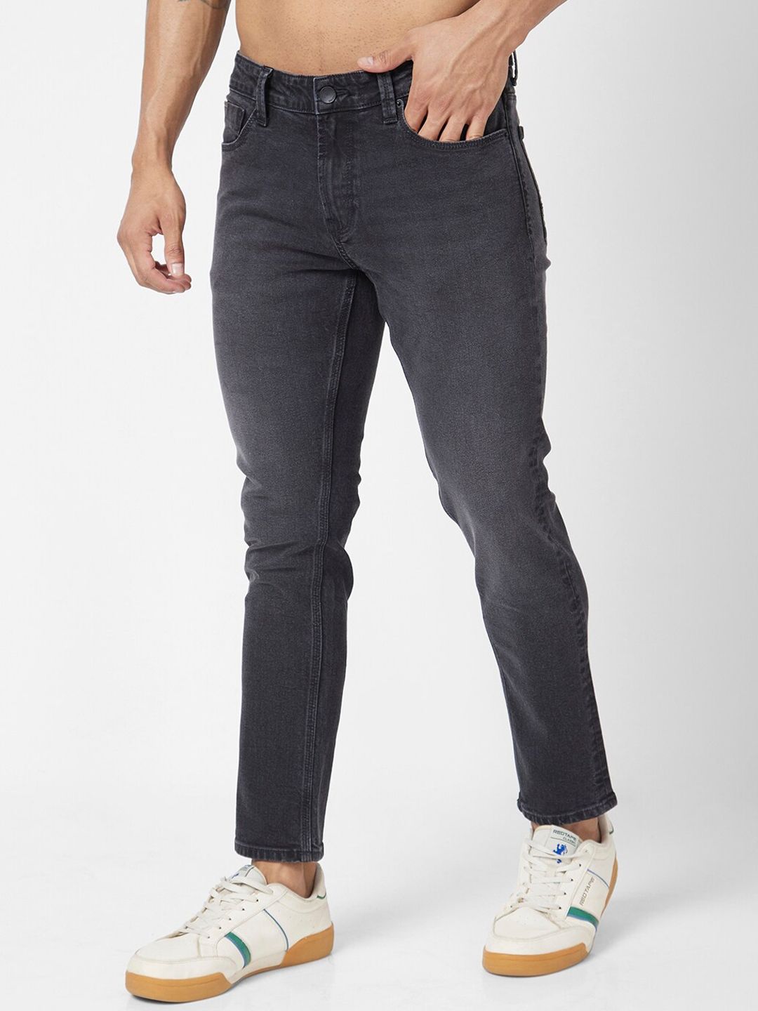 SPYKAR Men Super Skinny Fit Low-Rise Light Fade Stretchable Jeans