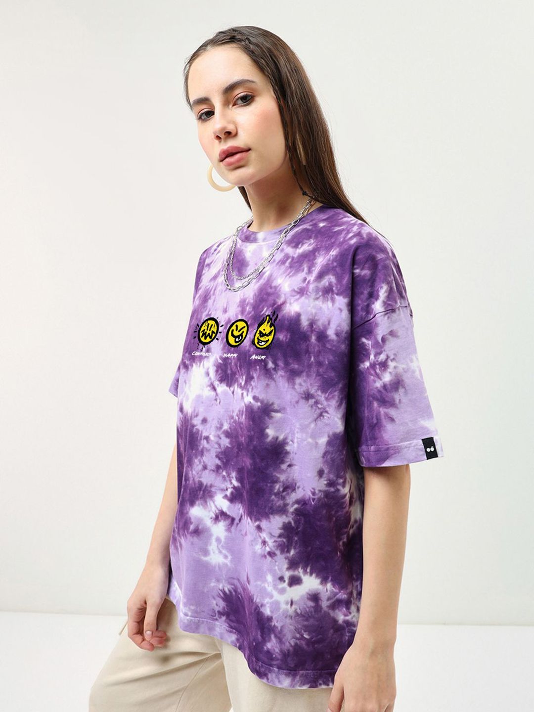 Bewakoof Women Tie And Dye Oversized T-shirt