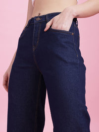 DressBerry Women Wide Leg High-Rise Stretchable Jeans