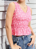 DressBerry Floral Femme Fatale Cinched Waist Top