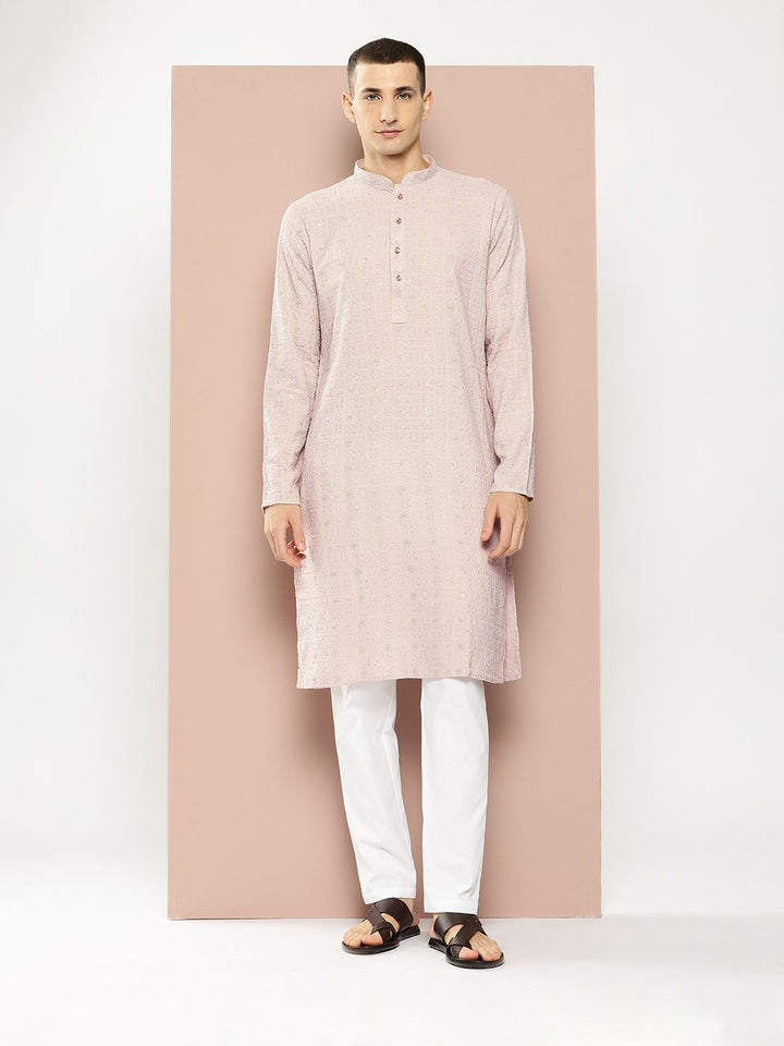 See Designs Embroidered Sequinned Kurta with Pyjamas