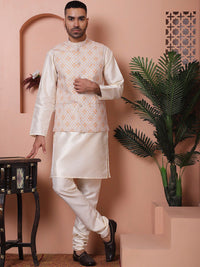 Jompers Regular Kurta with Churidar With Nehru Jacket