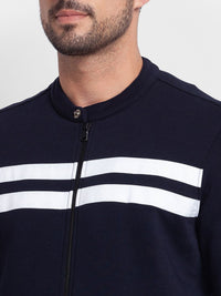 SPYKAR Striped Front-Open Sweatshirt