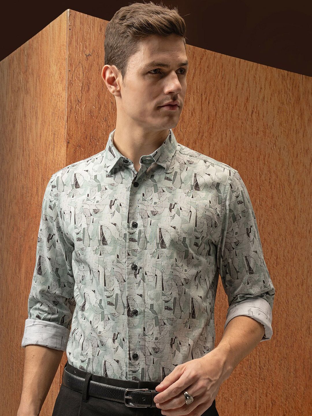 LOCOMOTIVE Luxe Satin Printed Party Shirt