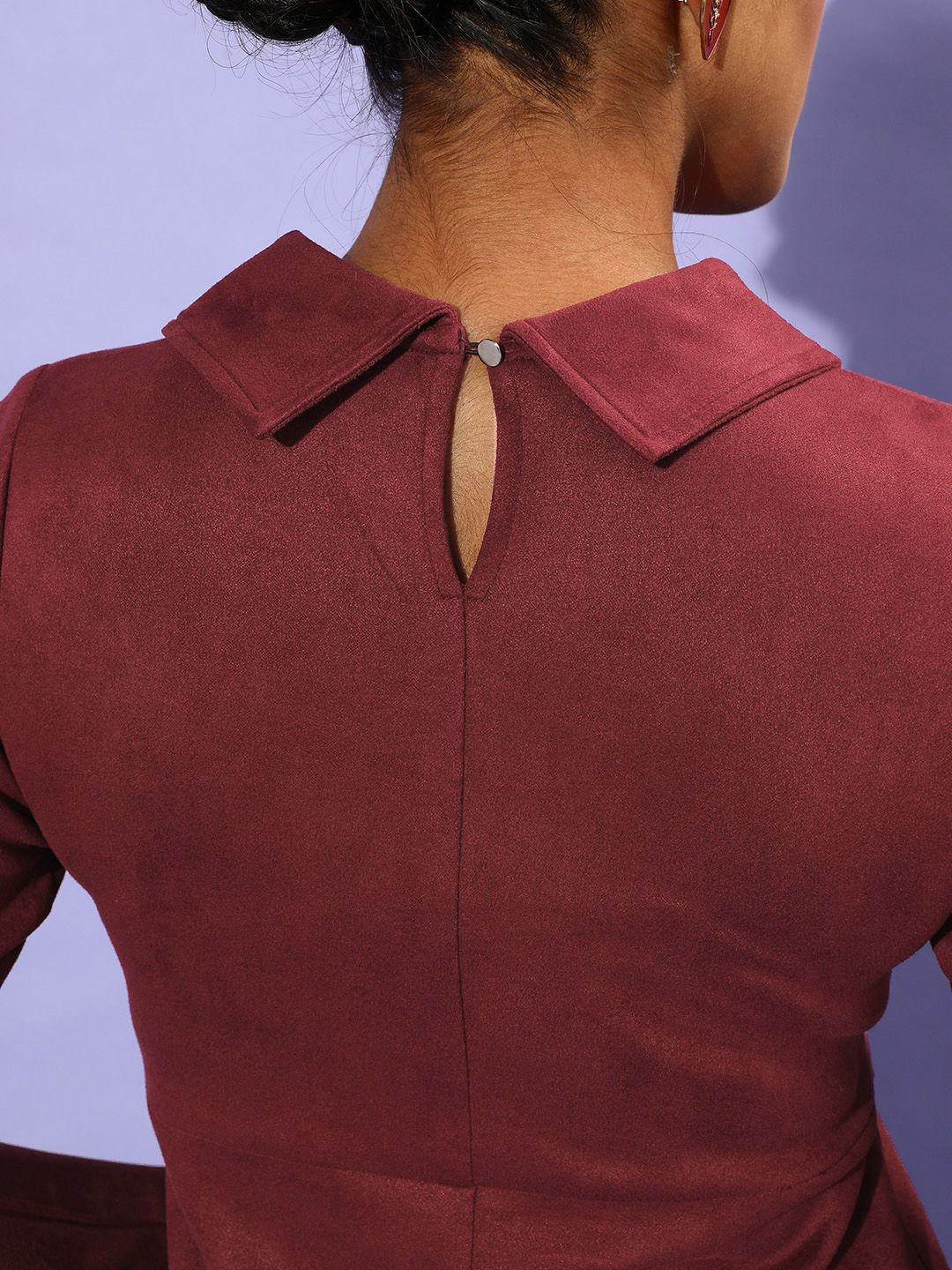 Athena Maroon A-Line Dress