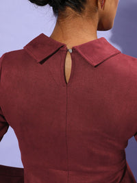 Athena Maroon A-Line Dress