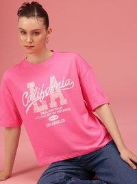 DressBerry Typography Printed Drop-Shoulder Sleeves Relaxed Fit Pure Cotton T-shirt