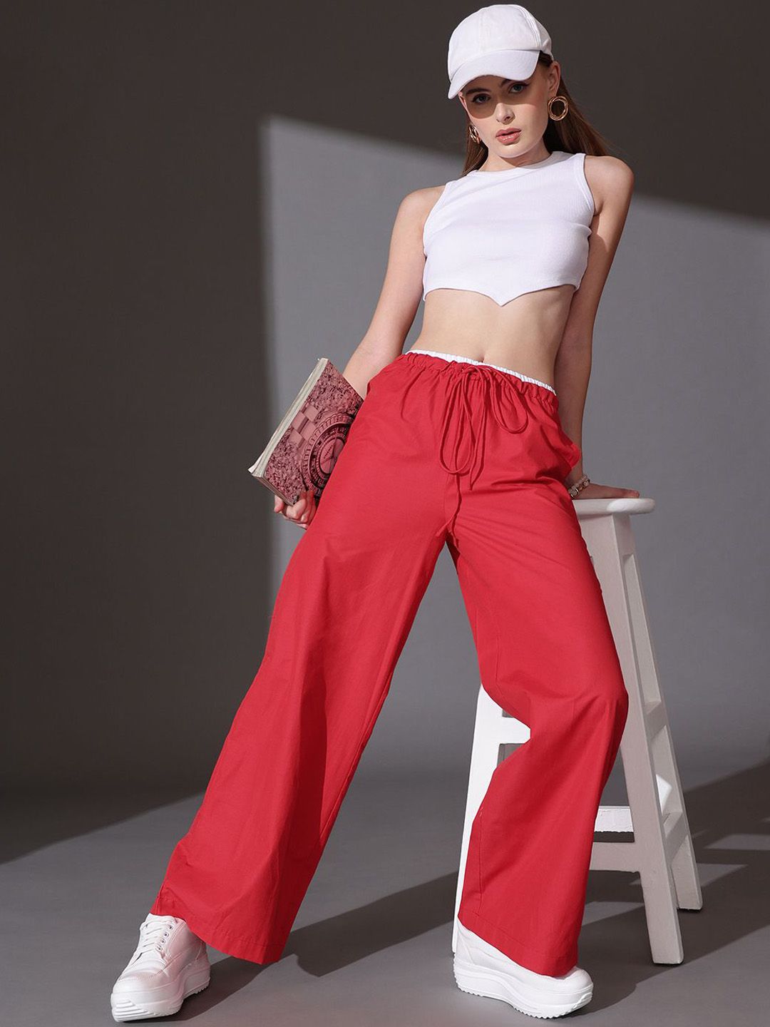 STREET 9 Women Cotton Straight Fit Trousers