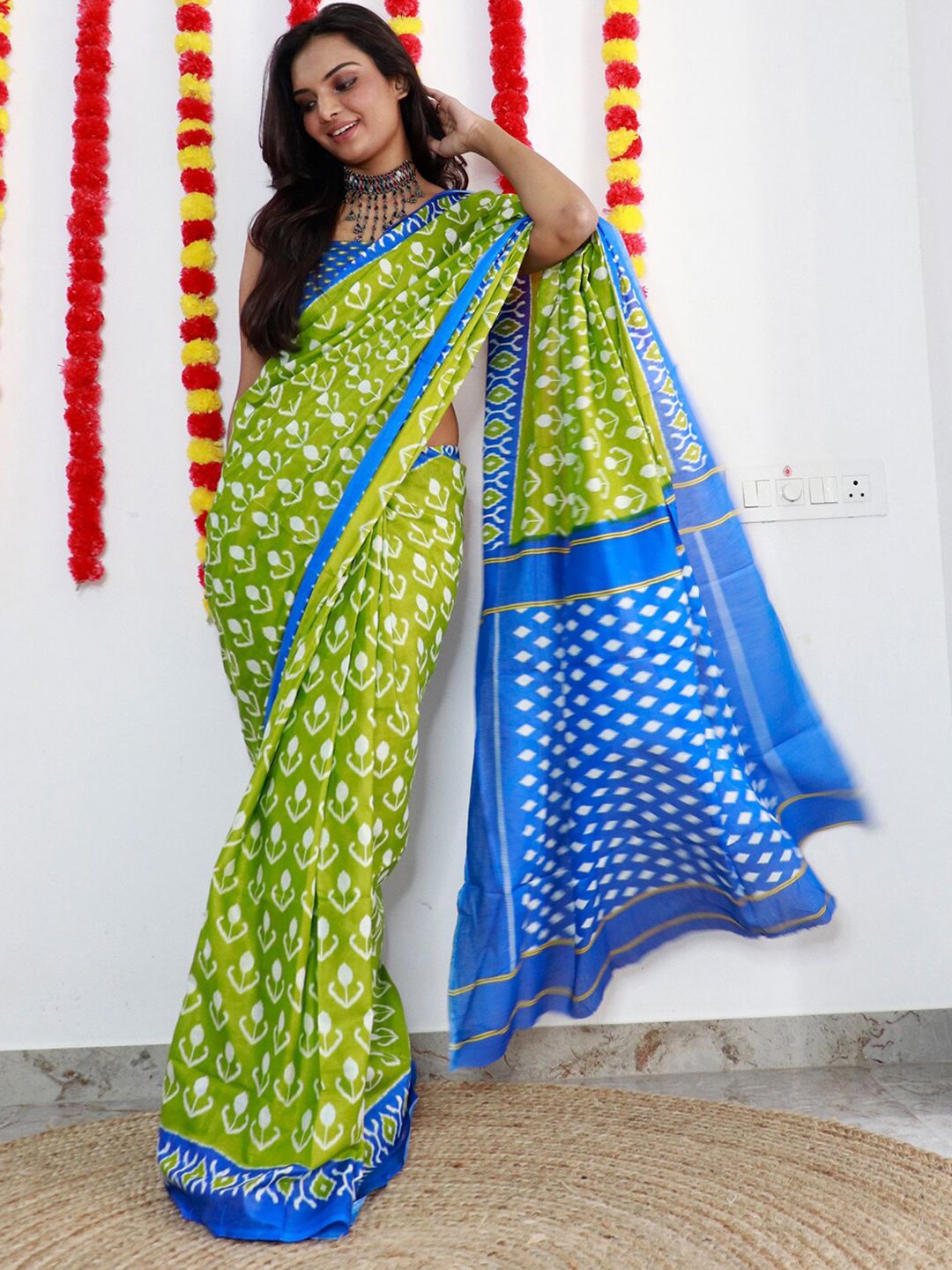 Saree mall Ethnic Motifs Printed Pure Cotton Sarees