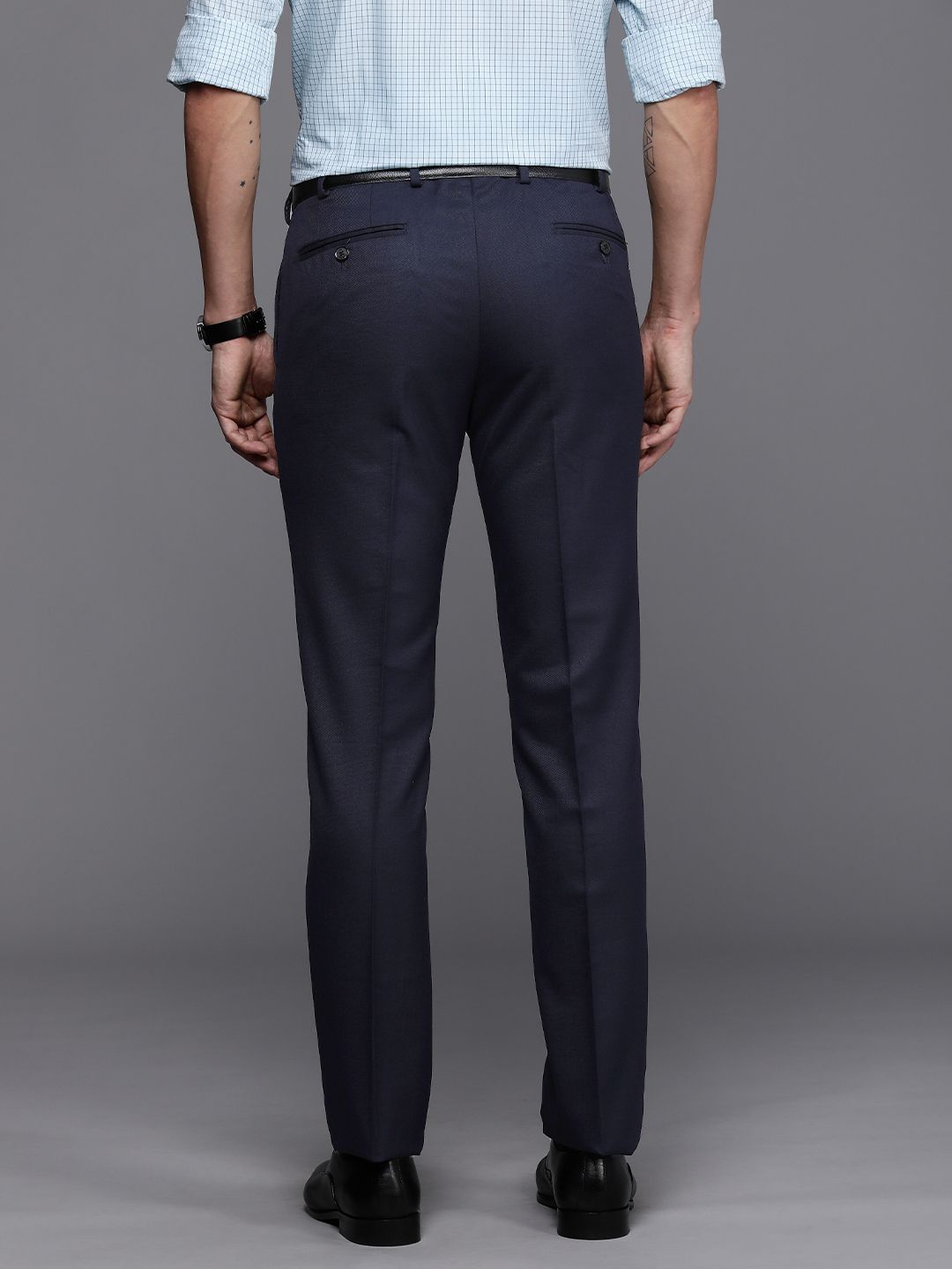 Raymond Men Textured Slim Fit Formal Trousers