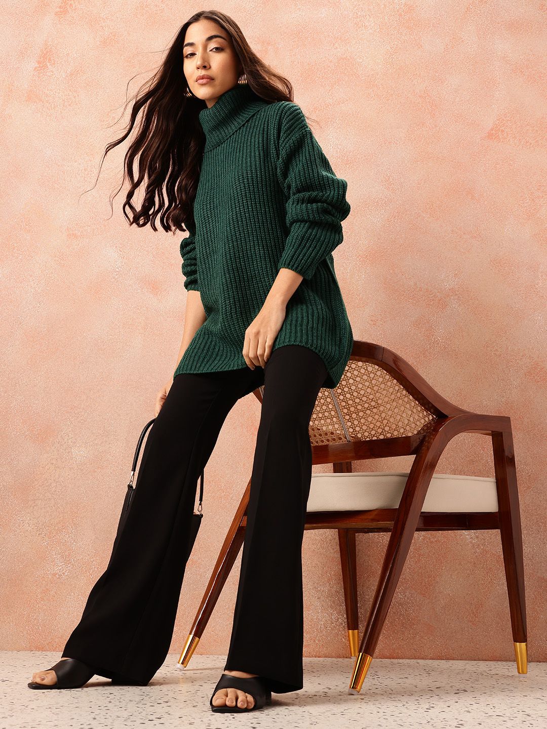 all about you Ribbed Longline Pullover