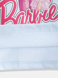 Happy Faces Girls Barbie Printed Pure Cotton T-shirt
