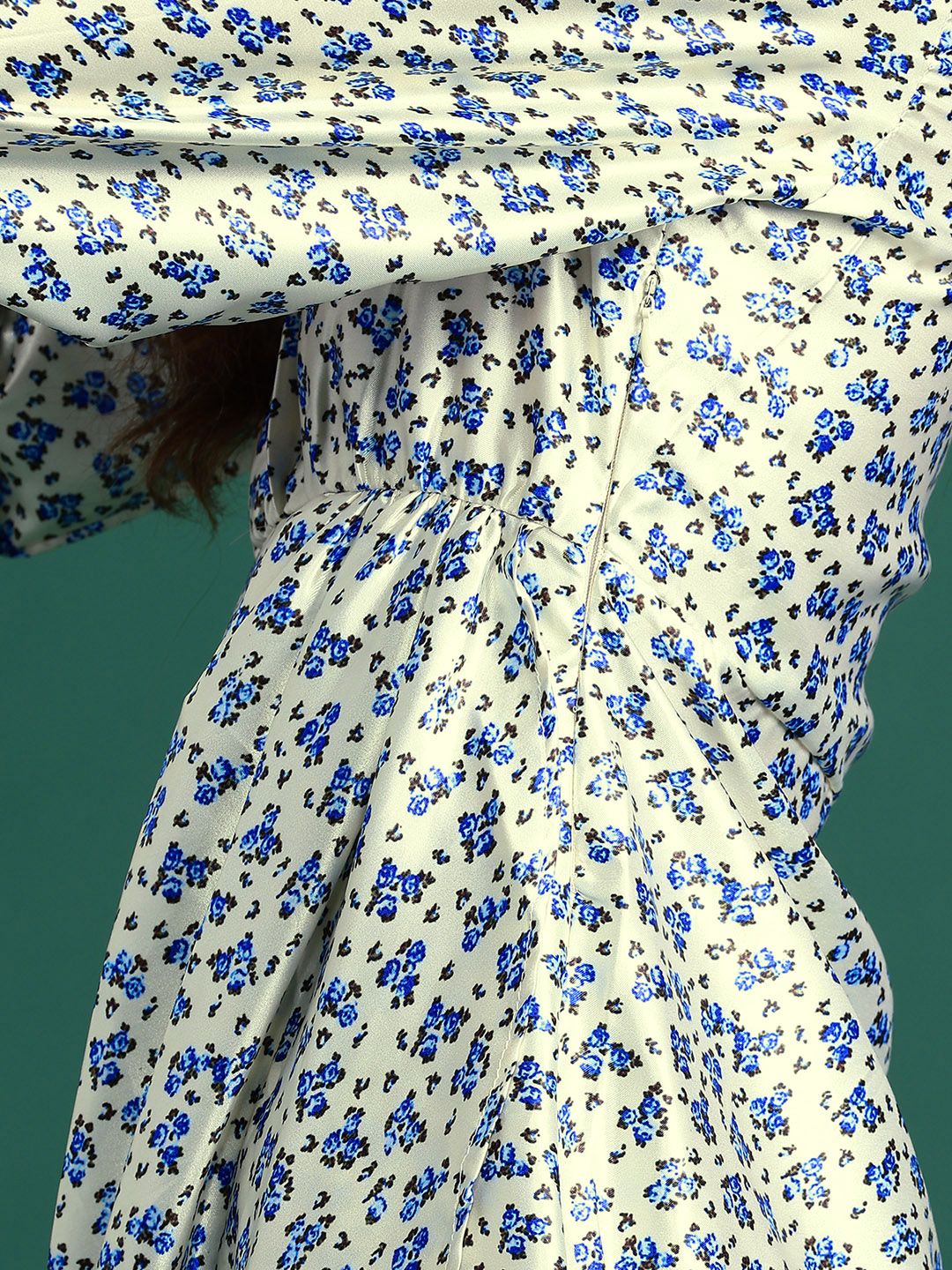 DressBerry Floral Print Satin Wrap Dress