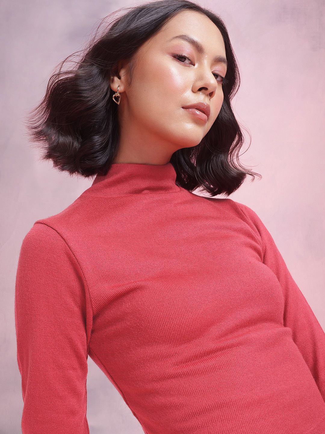 DressBerry High Neck Acrylic Top