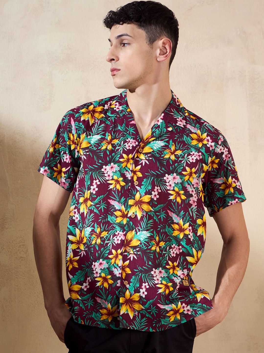 DENNISON Floral Printed Oversized Casual Shirt