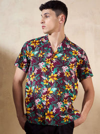 DENNISON Floral Printed Oversized Casual Shirt