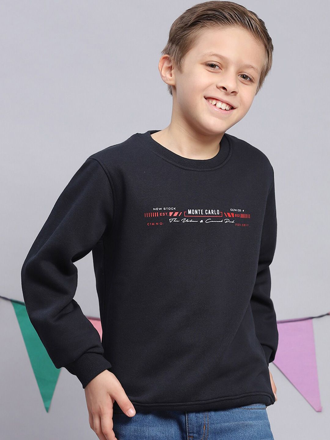 Monte Carlo Boys Typography Printed Pullover