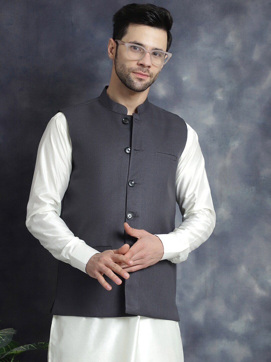 Jompers Mandarin Collar Nehru Jacket