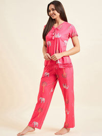 Sweet Dreams Pink Graphic Printed T-shirt With Pyjamas