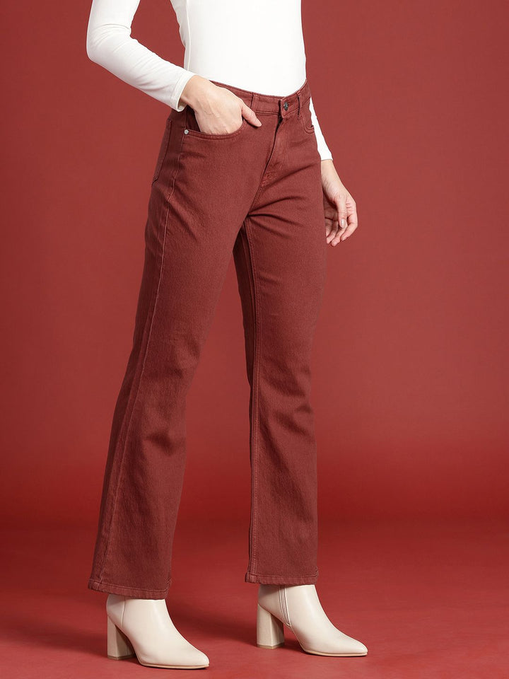 all about you Women Slim Bootcut High-Rise Stretchable Jeans