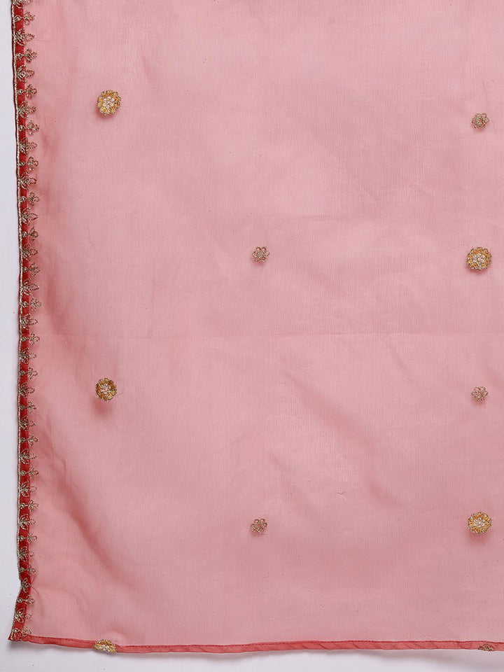 Indo Era Women Floral Embroidered Regular Sequinned Kurta with Trousers & With Dupatta