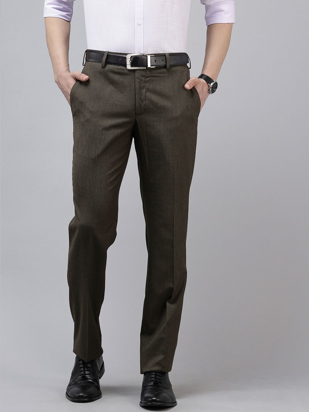 Park Avenue Men Striped Formal Trousers