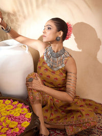 Indo Era Floral Printed Pure Cotton Straight  Kurta with Trousers