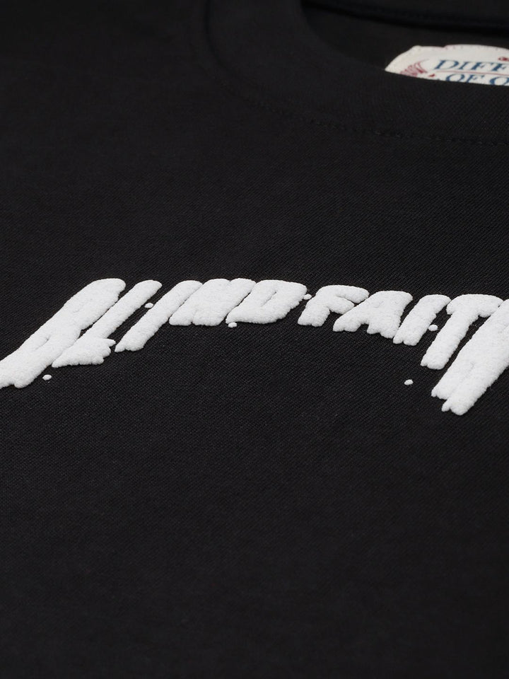 Difference of Opinion Men Graphic Printed Embossed Oversized T-shirt