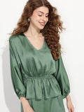 DressBerry Snatched Waist Satin Top