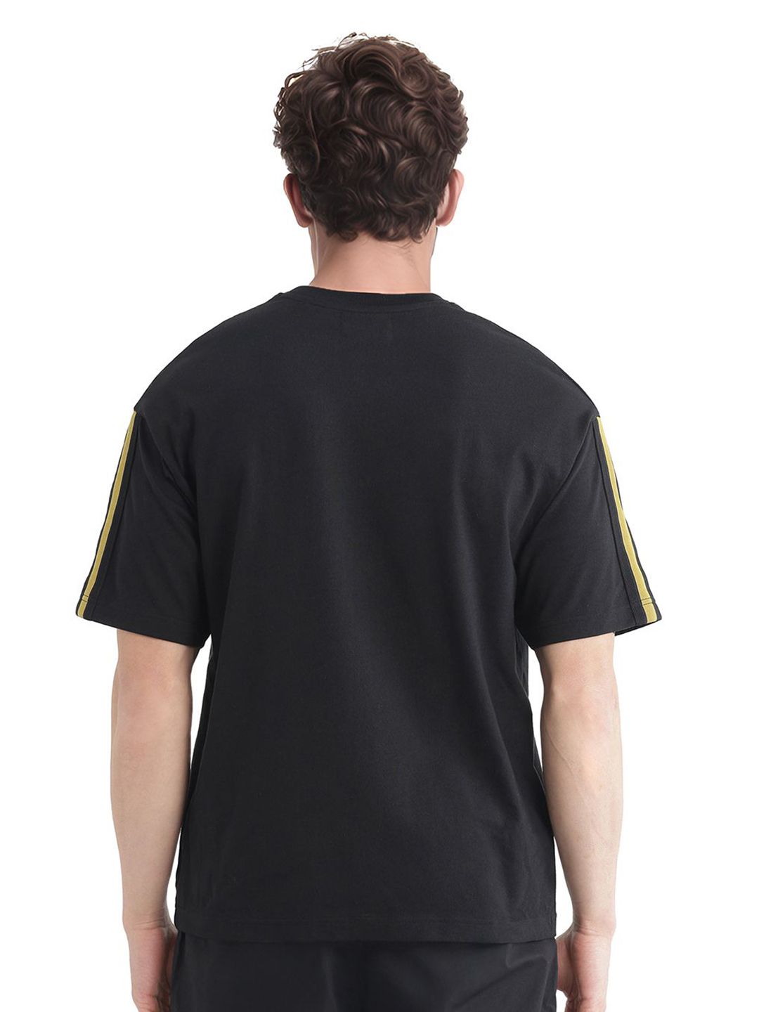 RARE RABBIT Men Striped Round Neck Cotton T-shirt