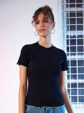 SASSAFRAS Black High-Neck Top