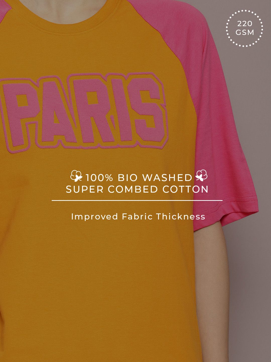 DILLINGER Women Varsity Printed Embossed Oversized T-shirt