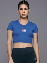 HRX by Hrithik Roshan Women Typography Printed Tie-Up Crop T-shirt