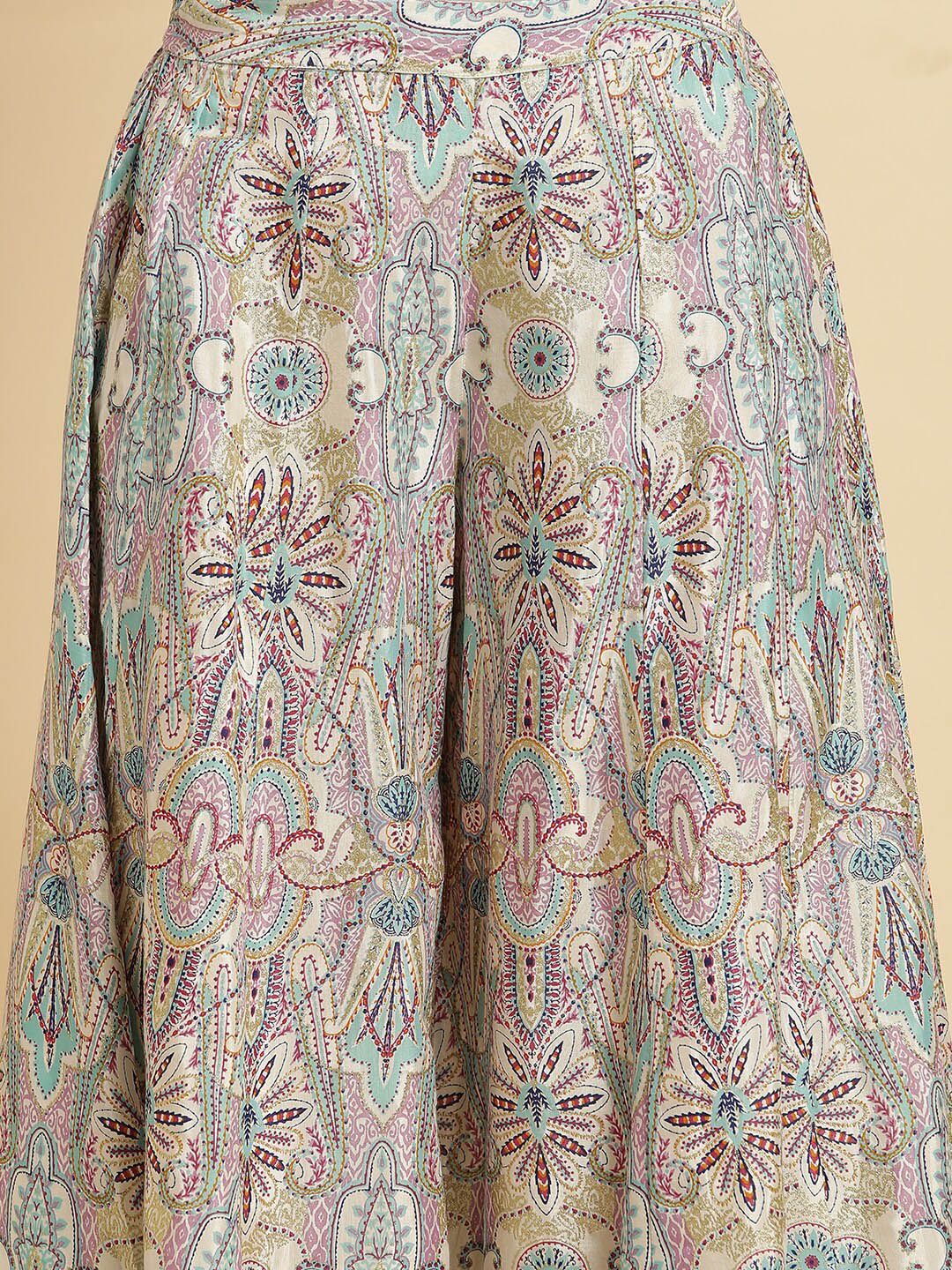 W Women Ethnic Motifs Printed Flared Palazzos