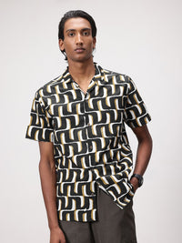 ether Artisan Hand Block Geometric Printed Casual Shirt