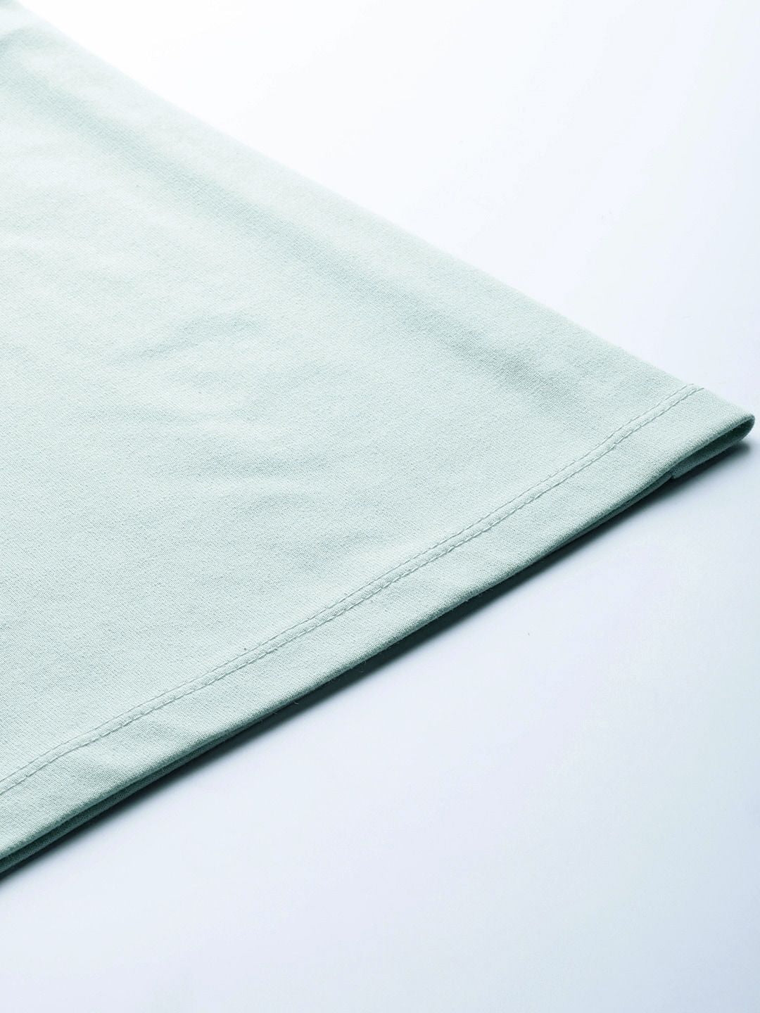 SASSAFRAS Women Mint Green Solid Wide Leg Track Pants