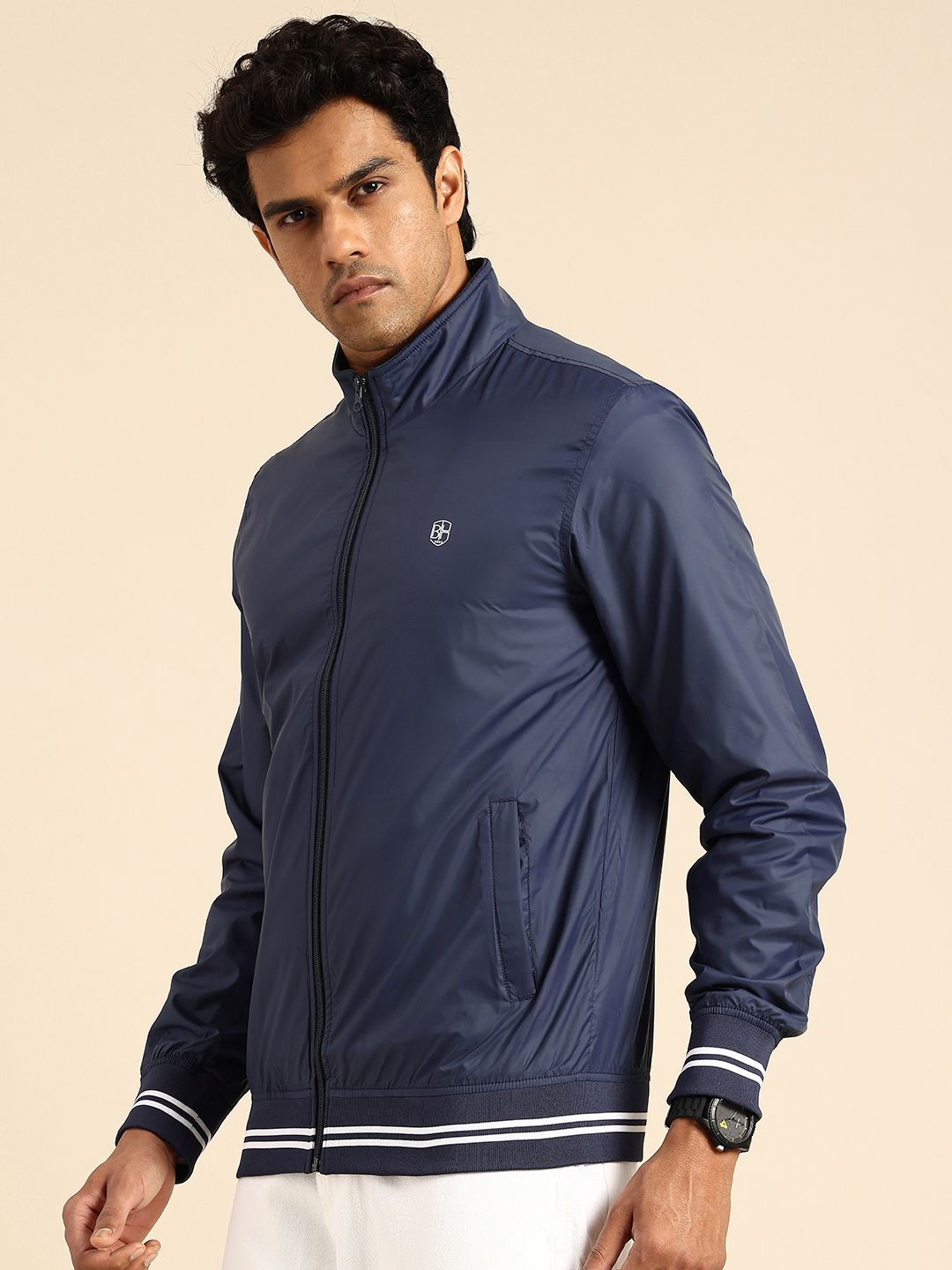 Being Human Mock Collar Varsity Jacket